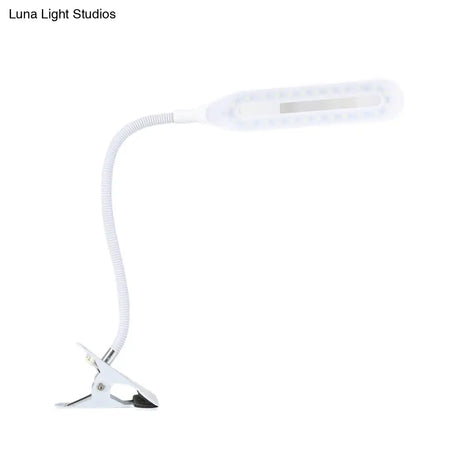 Oblong Shade Led Clip-On Desk Light With Eye-Caring Technology For Reading Black/White
