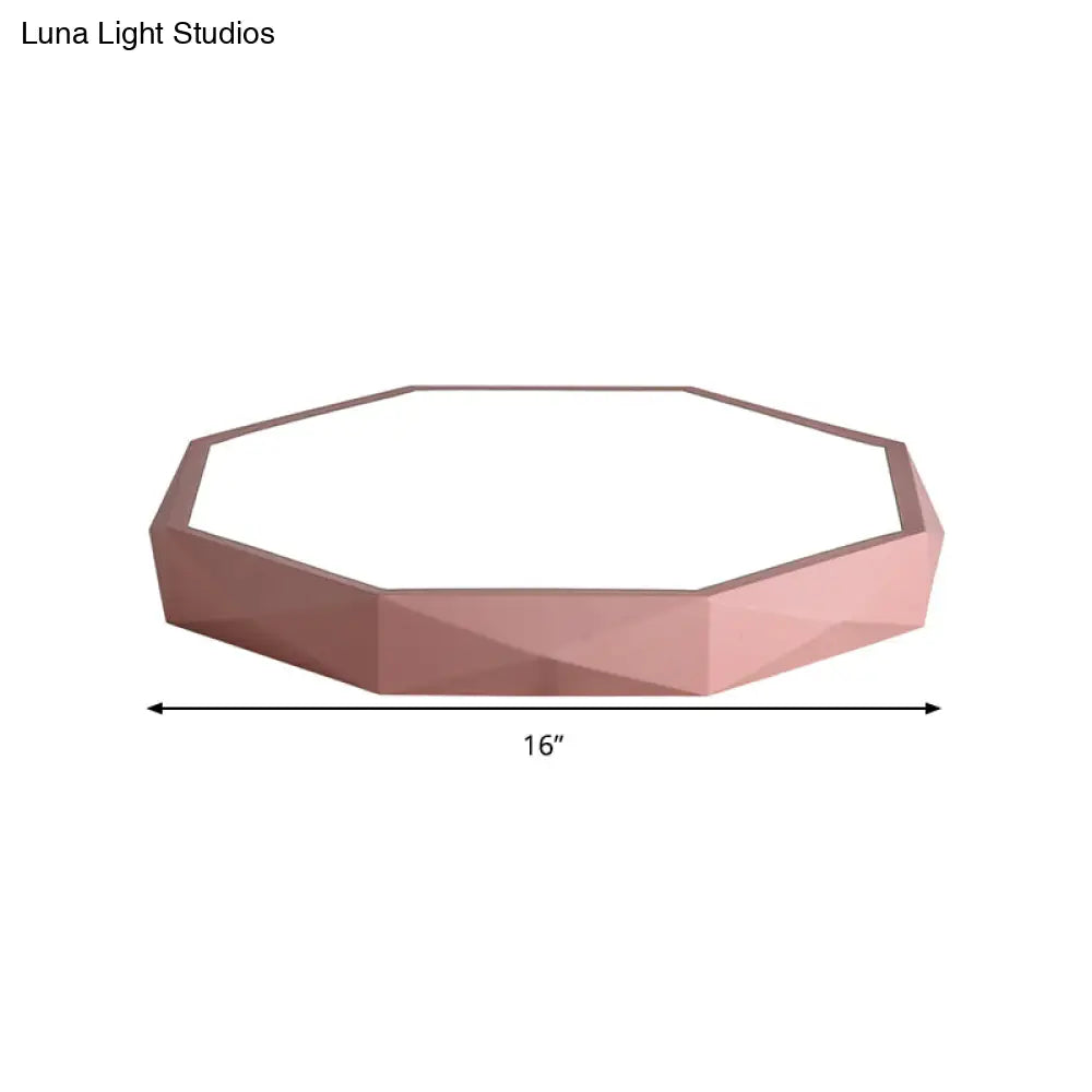 Octagon Acrylic Ceiling Lamp: Modern Macaron Loft Led Flush Mount For Kitchen