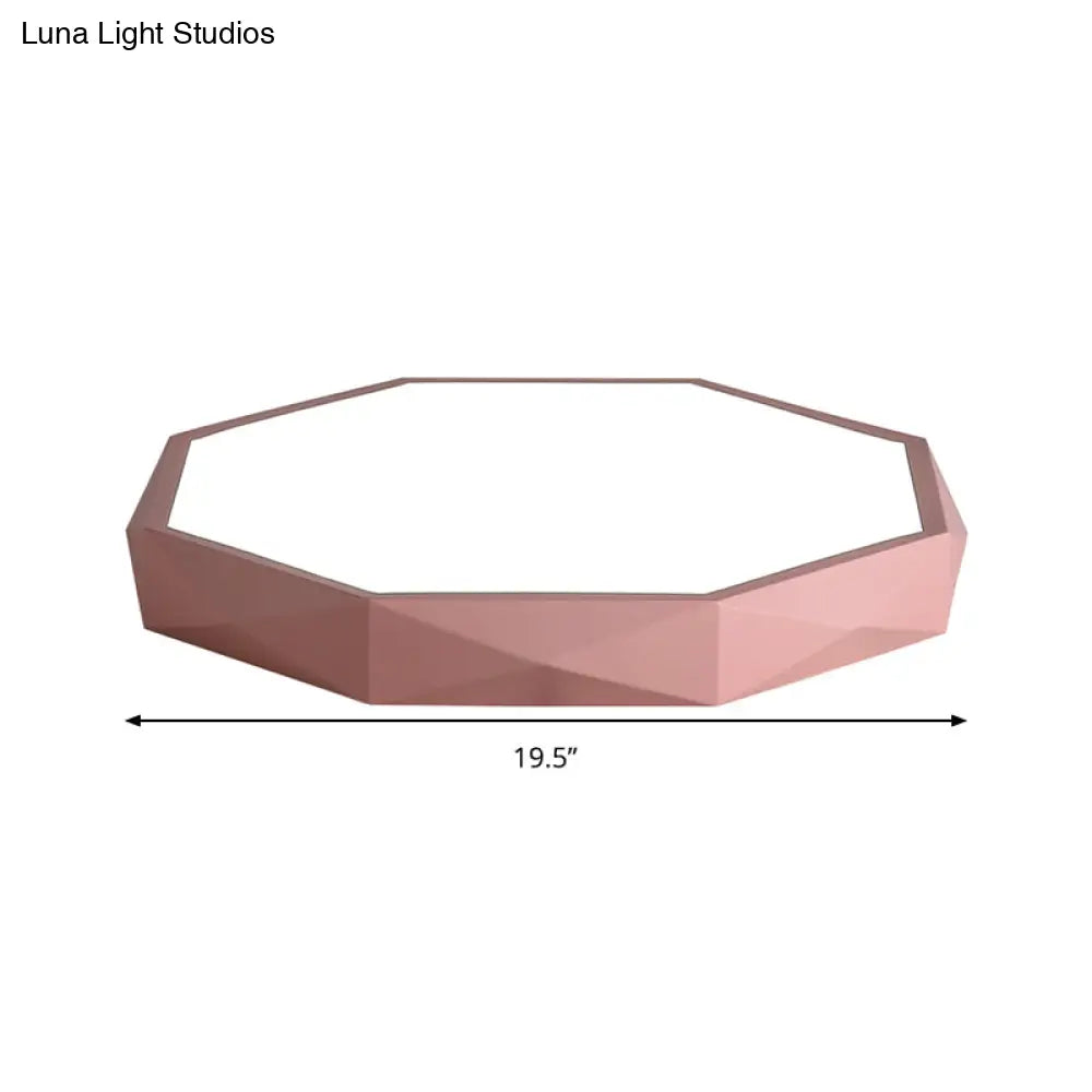 Octagon Acrylic Ceiling Lamp: Modern Macaron Loft Led Flush Mount For Kitchen