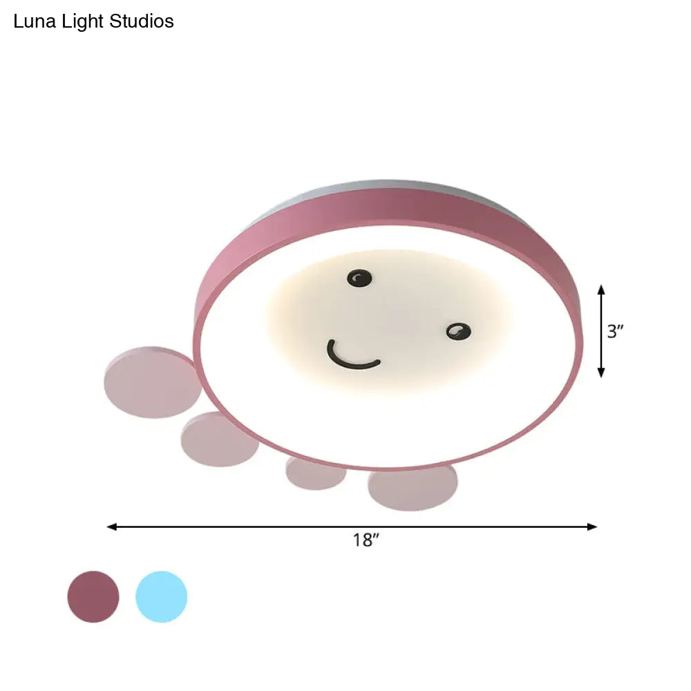 Octopus Acrylic Ceiling Light For Nursery School In Kids Pink/Blue