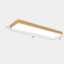 Office Led Flush Mount Light With Minimalist Metal Rectangle Design And Wood Grain Finish - Modern