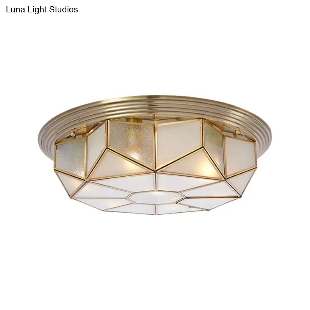 Opal Glass 6 - Bulb Brass Geometric Ceiling Light Fixture For Rural - Style Living Room