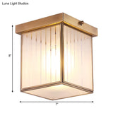 Opal Glass Flush Mount Light With Colonial Brass Finish - Ideal For Bedroom Ceiling Illumination