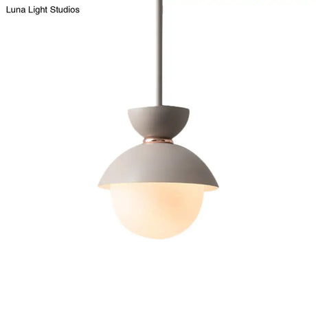 Opal Glass Hourglass Pendant Light With 1 Bulb - Ideal For Restaurants Available In Blue Pink And