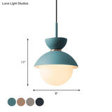 Opal Glass Hourglass Pendant Light With 1 Bulb - Ideal For Restaurants Available In Blue Pink And