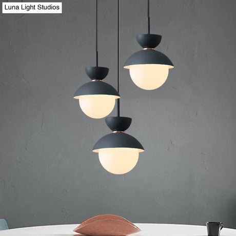 Opal Glass Hourglass Pendant Light With 1 Bulb - Ideal For Restaurants Available In Blue Pink And