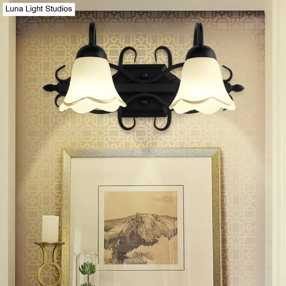 Opal Glass Metal Vanity Sconce For Modern Bathrooms
