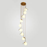Opal Glass Multi-Light Pendant With Minimalist Sphere Design – Stylish Metal Arm Suspension Lamp