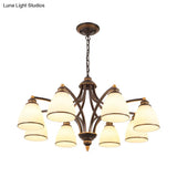 Opal Glass Pendant Light Fixture - Classic Bell Chandelier For Living Room