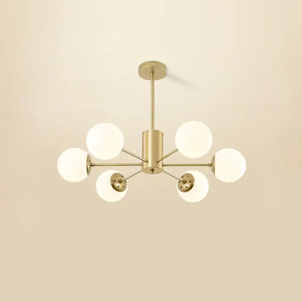 Opal Glass Radial Chandelier - Postmodern Pendant Light For Living Room 6 / Gold