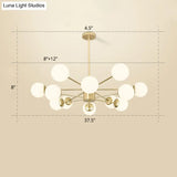 Opal Glass Radial Chandelier - Postmodern Pendant Light For Living Room