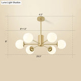Opal Glass Radial Chandelier - Postmodern Pendant Light For Living Room