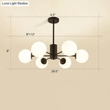 Opal Glass Radial Chandelier - Postmodern Pendant Light For Living Room