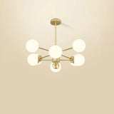 Opal Glass Radial Chandelier - Postmodern Pendant Light For Living Room 8 / Gold