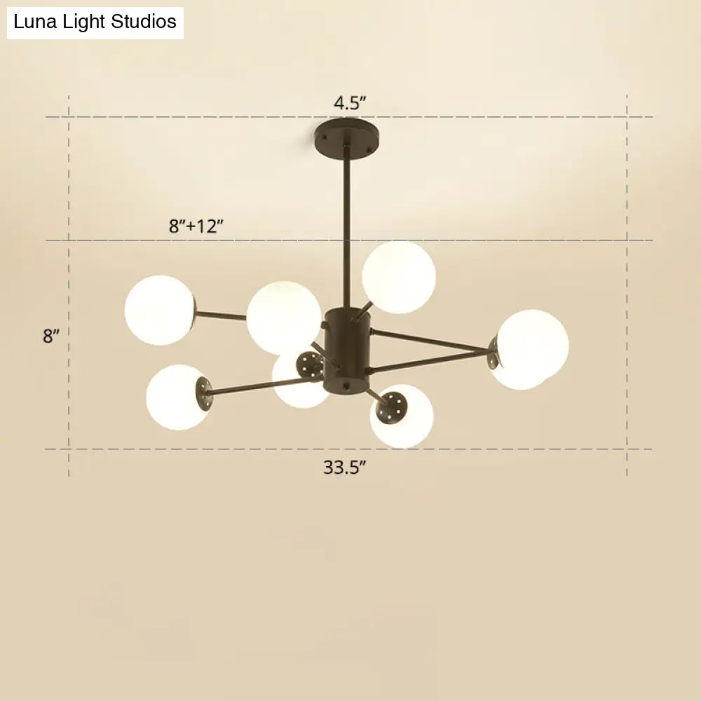 Opal Glass Radial Chandelier - Postmodern Pendant Light For Living Room
