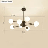 Opal Glass Radial Chandelier - Postmodern Pendant Light For Living Room