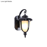 Opal Glass Wall Light Fixture For Traditional Outdoor Bell Mount