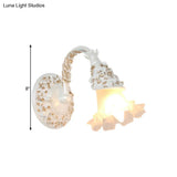 Opal Glass Wall Sconce In Silver/White With Arched Arm For Rustic Charm