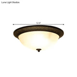 Opaline Glass Brass Flush Mount Led Ceiling Light For Hallway - Classic & Stylish 12.5’/15’ W