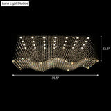 Opulent Crystal Wavy Ceiling Light - Modernist Flush Mounted Lamp In Stainless Steel 28-Light For