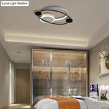 Orbit Integrated Led Flush Light – Warm/White Metal & Acrylic Nordic Style Black White/Gray