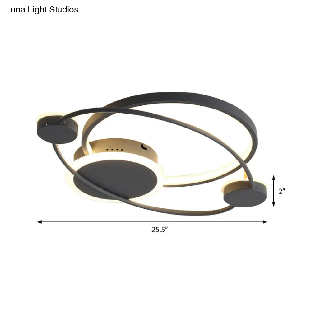 Orbit Integrated Led Flush Light – Warm/White Metal & Acrylic Nordic Style Black White/Gray