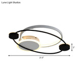 Orbit Integrated Led Flush Light – Warm/White Metal & Acrylic Nordic Style Black White/Gray