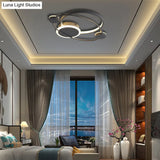 Orbit Integrated Led Flush Light – Warm/White Metal & Acrylic Nordic Style Black White/Gray