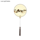 Oriental-Inspired Led Wall Light With Metallic Shade For The Bedroom