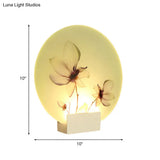 Oriental Style Circular Led Blossoms Wall Lamp - White Acrylic Corridor Lighting