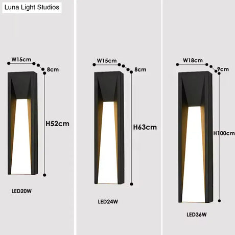 Outdoor Wall Lamp LED Black Lighting Exterior Light-1-Light Outdoor Lamp