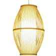 Oval Bamboo Pendant Ceiling Light - Simplicity And Elegance | Ideal For Restaurants Wood Finish 1