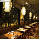 Oval Bamboo Pendant Ceiling Light - Simplicity And Elegance | Ideal For Restaurants Wood Finish 1