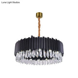 Oval Crystal Drip Pendant Chandelier - Simplicity Light Fixture For Living Rooms
