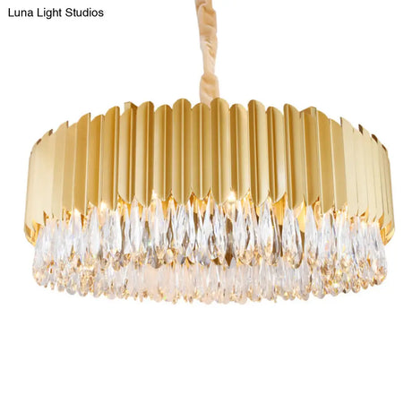 Oval Crystal Drip Pendant Chandelier - Simplicity Light Fixture For Living Rooms