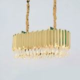 Oval Crystal Drip Pendant Chandelier - Simplicity Light Fixture For Living Rooms Gold / Small