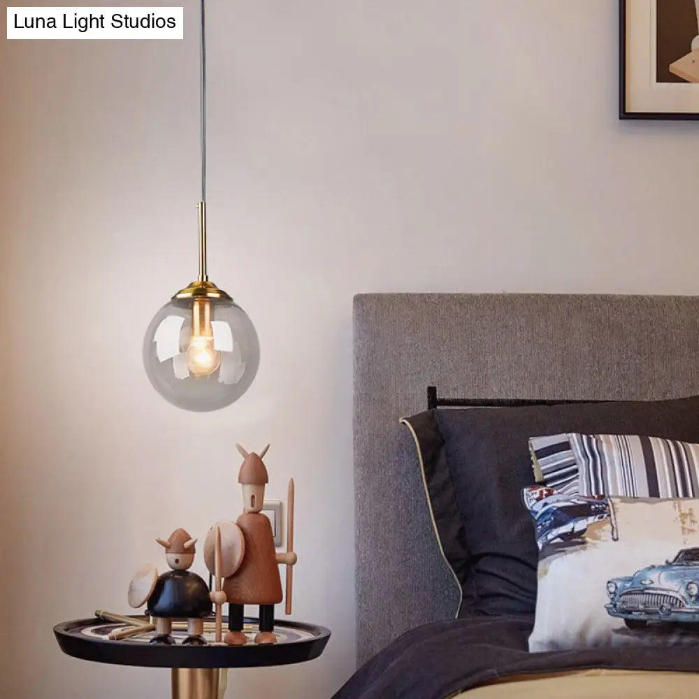 Oval Glass Minimalist Pendant Light - 6 Diameter Suspension Lamp For Coffee Shops With 47 Hanging