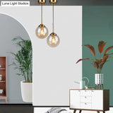 Oval Glass Minimalist Pendant Light - 6 Diameter Suspension Lamp For Coffee Shops With 47 Hanging