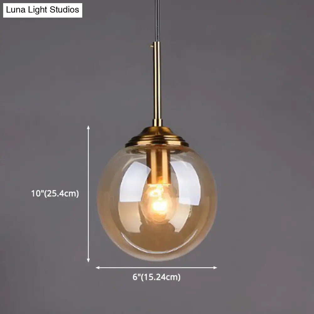 Oval Glass Minimalist Pendant Light - 6 Diameter Suspension Lamp For Coffee Shops With 47 Hanging