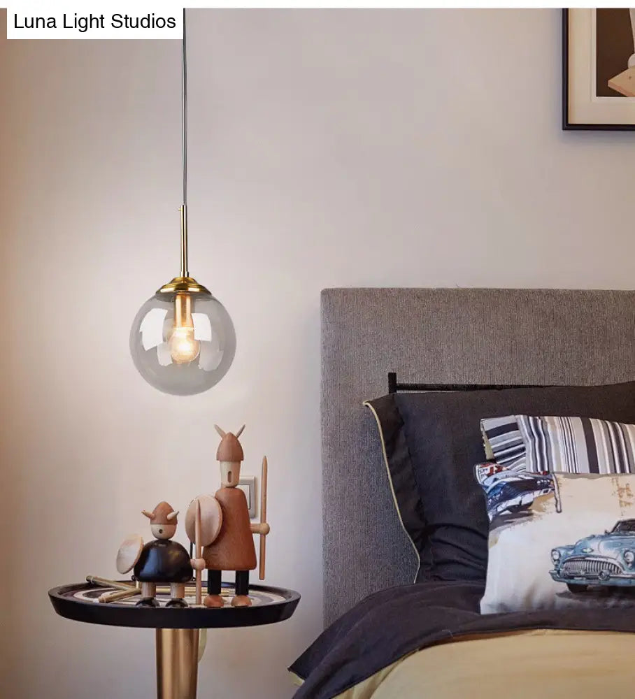 Oval Glass Minimalist Pendant Light - 6 Diameter Suspension Lamp For Coffee Shops With 47 Hanging