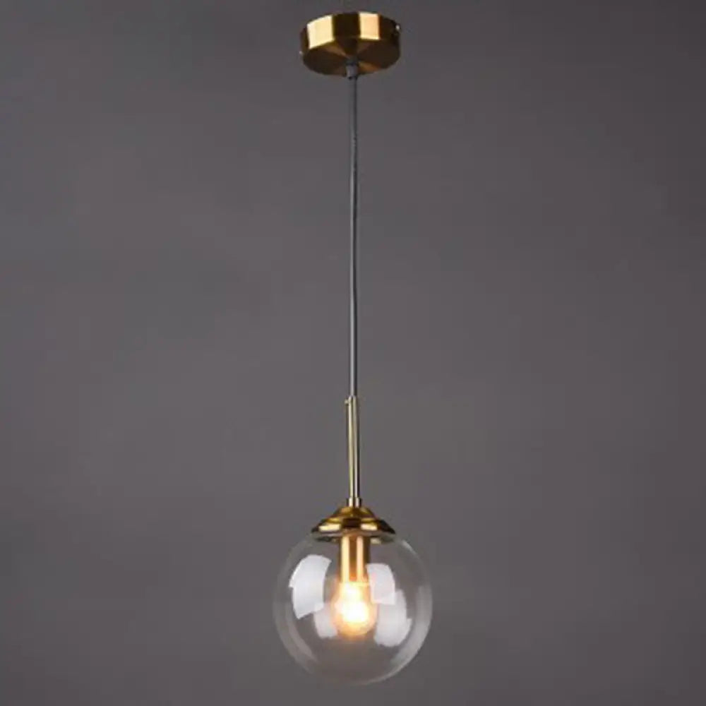 Oval Glass Minimalist Pendant Light - 6 Diameter Suspension Lamp For Coffee Shops With 47 Hanging