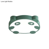 Panda Flush Mount Led Ceiling Lamp For Kindergarten With Acrylic Circle Design