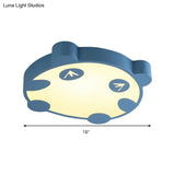 Panda Flush Mount Led Ceiling Lamp For Kindergarten With Acrylic Circle Design