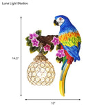 Parrot Wall Sconce With Crystal Lampshade - Gold Finish Right/Left