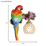 Parrot Wall Sconce With Crystal Lampshade - Gold Finish Right/Left