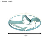 Peace Pigeon Acrylic Ceiling Light With Led Ring: Perfect For Living Rooms And Animal Lovers