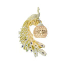 Peacock Resin Wall Sconce With Crystal Embedded Globe Shade White / Left