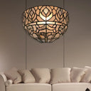 Peacock Tiffany Style Mini Bowl Sconce Wall Mount Light With Stained Glass Black-White