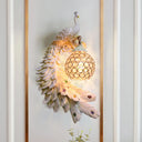 Peacock Wall Sconce - Single Head Cottage White/Red/Blue Resin Light Fixture With Crystal Shade