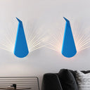 Peafowl Iron Flush Mount Led Wall Sconce In Nordic Style With Pink/Blue Light Blue / White